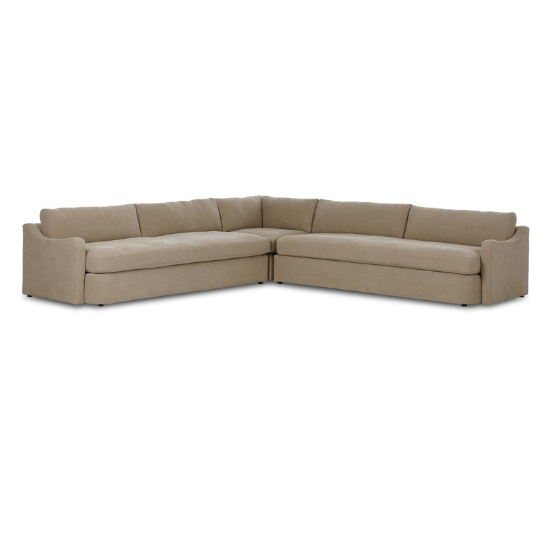 Aurelia 3-Piece Sectional, Broadway Canvas Linen 