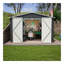 Remise de rangement extérieure 10 pi x 10 pi, rangement utilitaire en métal avec portes verrouillables et structure de cadre actualisée, grande remise de jardin en métal pour la cour arrière, pelouse de patio, noir