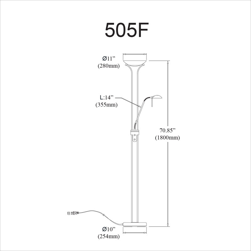 Lampe sur pied Mother & Son, Noir mat