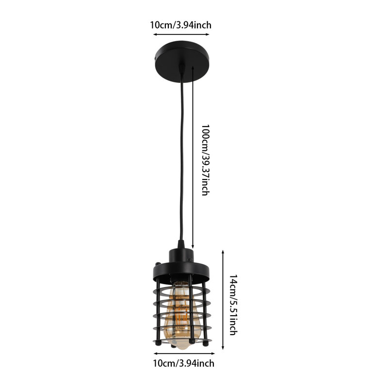 1 - Light Retro Pendant Light, Satin Black