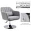 HOMCOM Swivel Accent Chair Linen Fabric Tub Vanity Chair-2005773939