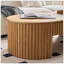 Table basse ovale en bois avec tiroir Mid-Century moderne de 51,18 po Table basse unique pour meubles de salon, table à thé-1256806615
