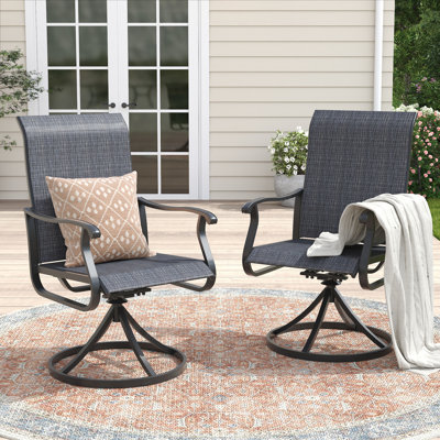 Outdoor Swivel PVC-coated polyester Dining Chair