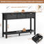 Console en bois cannelé à 3 tiroirs-818937160