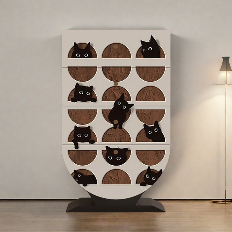 Commode d'appoint de rangement moderne à quatre tiroirs
