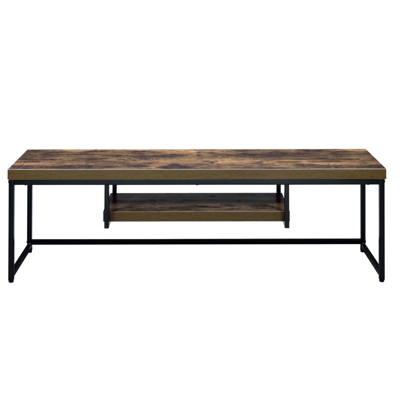 60-Inch Tv Compatible Rustic Stand In Weathered Oak & Black Finish Industrial With And Black,