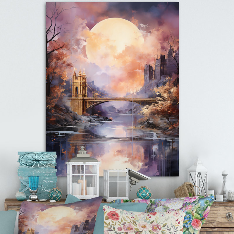 Imaria Coral Bridge Luminous Crossing I, H 32 po x l 24 po x P 1 po, Toile tendue