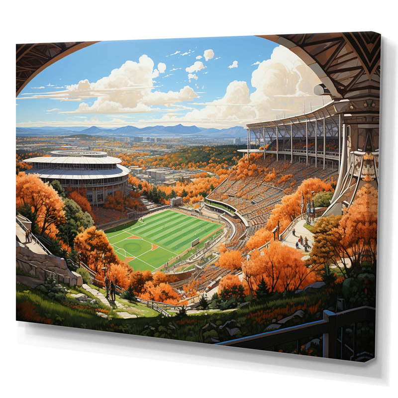 «Stadium In Spotlight Pastoral Patchwork I», reproduction sur toile, Toile tendue, H 24 po x l 32 po x P 1 po