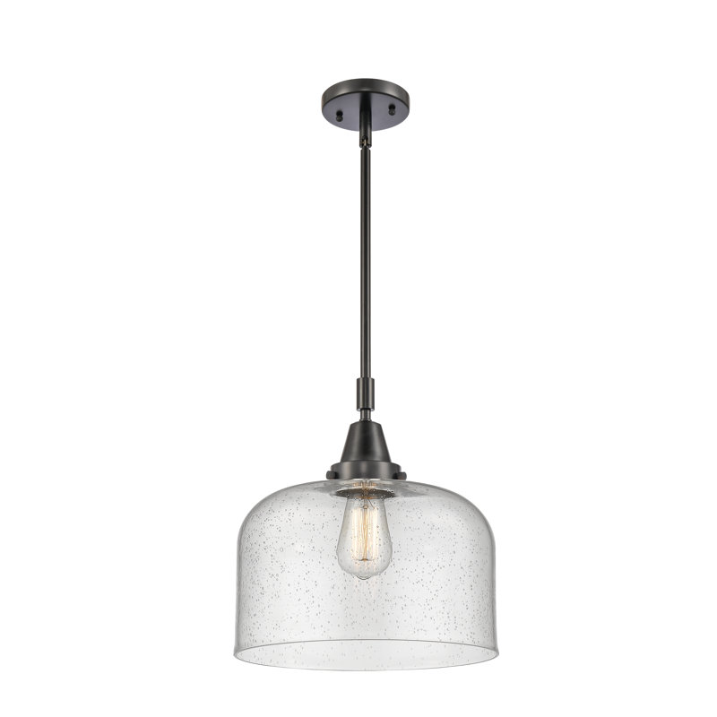 1 - Light Single Pendant, No Bulb Included, 47.12" H x 12" W x 12" D, Matte Black