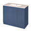 Meuble-lavabo de 36 pouces avec lavabo en céramique, armoire de rangement pour salle de bain avec 2 tiroirs et tablette, bois massif et panneau de fibres à densité moyenne
