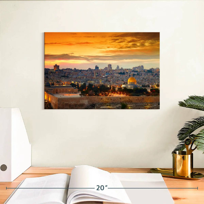 Harpa Jerusalem Sunset Cityscape, 8" H x 12" W
