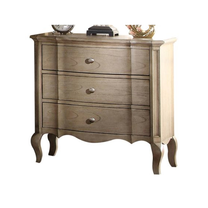 Table de chevet antique au fini taupe