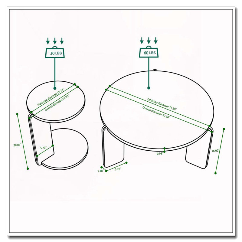 Table basse 32,68 pouces, Noyer