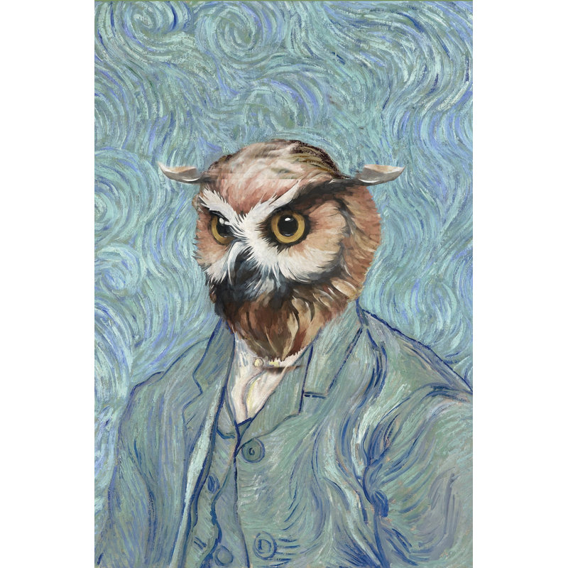Van Gogh Owl Self Portrait 20x30