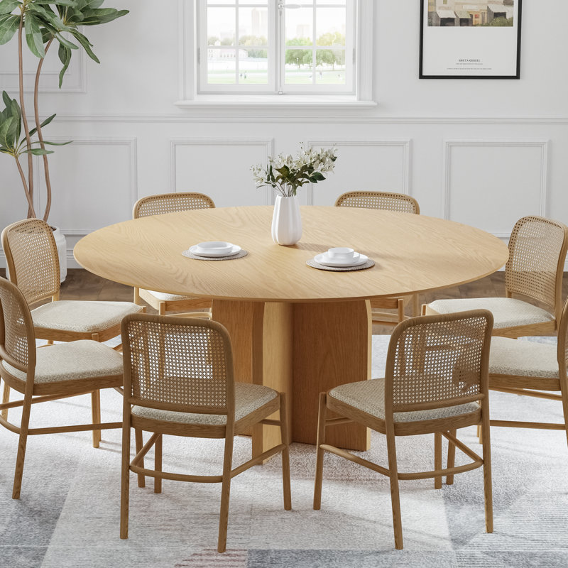 Table de salle à manger Enciso, Bois naturel, H 30 po x L 59 po x l 59 po