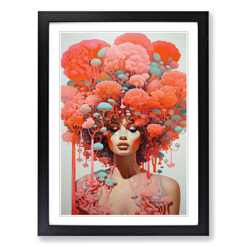Single Picture Frame Print on Wood, 64cm H x 46cm W, Black Framed