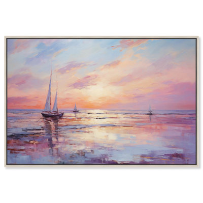 Sunset Sailing Canvas Glam Beach Wall Art by Art Remedy