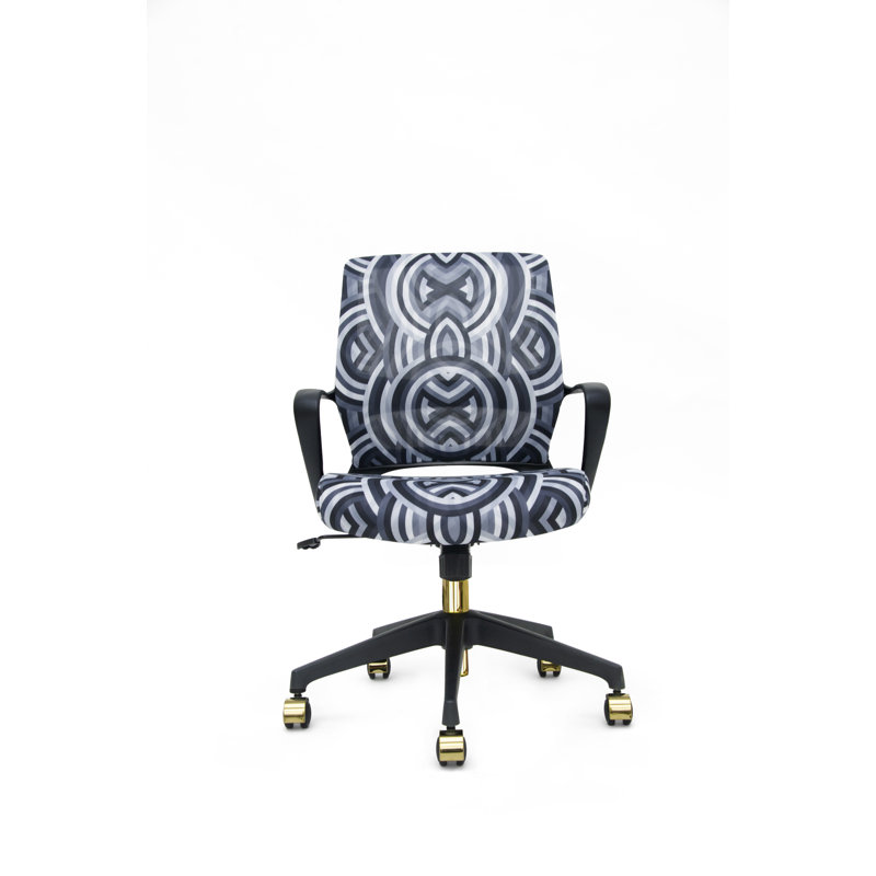 Chaise de travail à imprimé écho Gramercy Collection Elizabeth Sutton, Or / noir