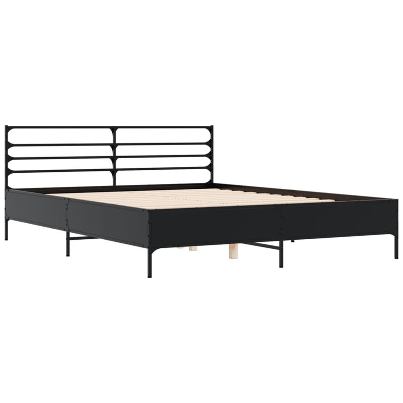 Achillefs Bed, European Kingsize (160 x 200cm), Black