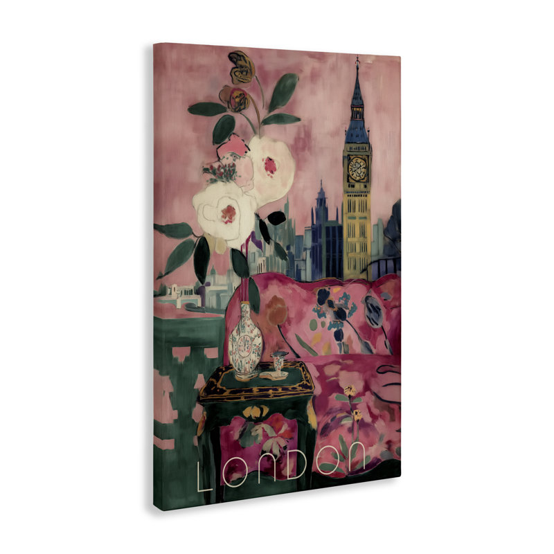Toile London Spring Blossoms, conception par Annabelle Hall, H 24 po x l 16 po