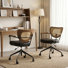 Ensemble de 2 chaises de bureau pivotantes et réglables en hauteur, de style Mid-Century moderne avec roulettes et accoudoirs