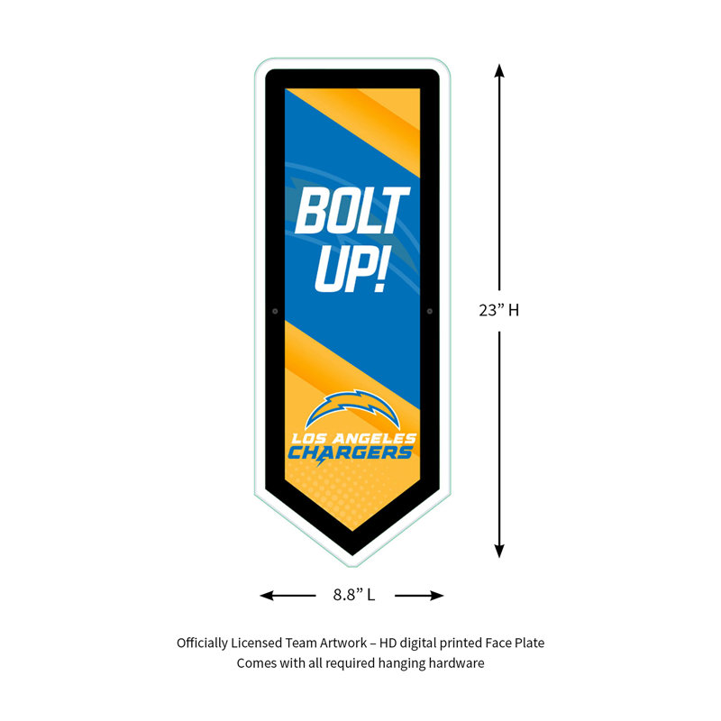 NFL LED Pennant Shaped Lighted Wall Sign, Los Angeles Chargers