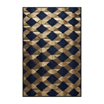 Machine Washable Checkered Gray Area Rug