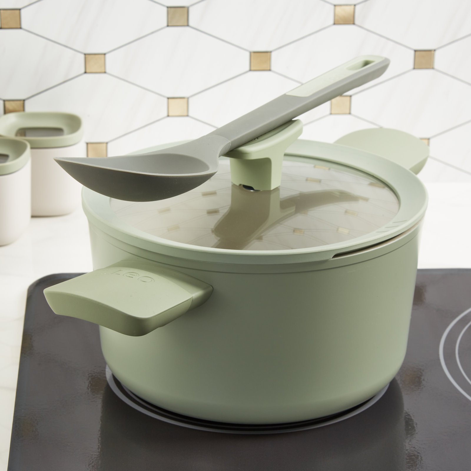 BergHOFF Balance Ceramic Non-Stick Stockpot, 3.3 qt., Green