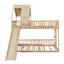 Lit superposé double au-dessus de grand lit double avec glissoire et échelle intégrée pour enfants, adolescents, maisonnette intérieure-2117467784