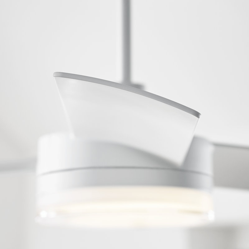 56'' Cirque LED Standard Ceiling Fan with Remote Control and Light Kit Included, Matte White