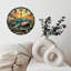 Horloge murale 10 po en MDF rond avec mouvement à quartz silencieux et crochet sans perceuse (piles AA non incluses)