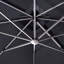 Parasol en porte-à-faux à DEL 9 pi x 12 pi à énergie solaire avec base, gris-2018019007