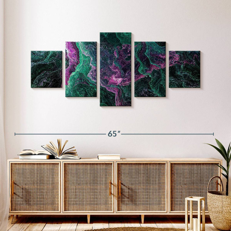 Marbled Lines, 24" H x 55" W