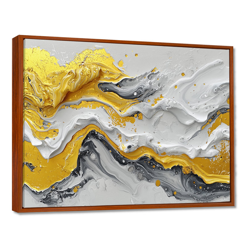Amezcua - Abstract Large Wall Art, Brun, H 12 po x l 20 po, Cadre flottant