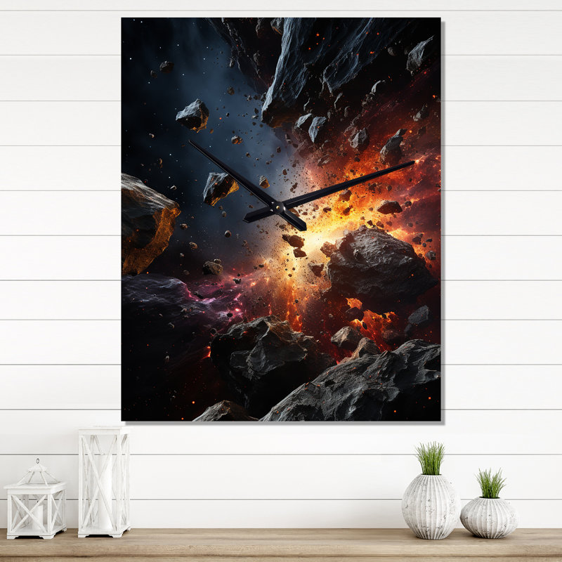 Horloge murale Météores Cosmic Journey - Asteroids, Petit