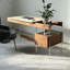 Bureau rectangulaire en acier inoxydable avec 2 tiroirs-168121646