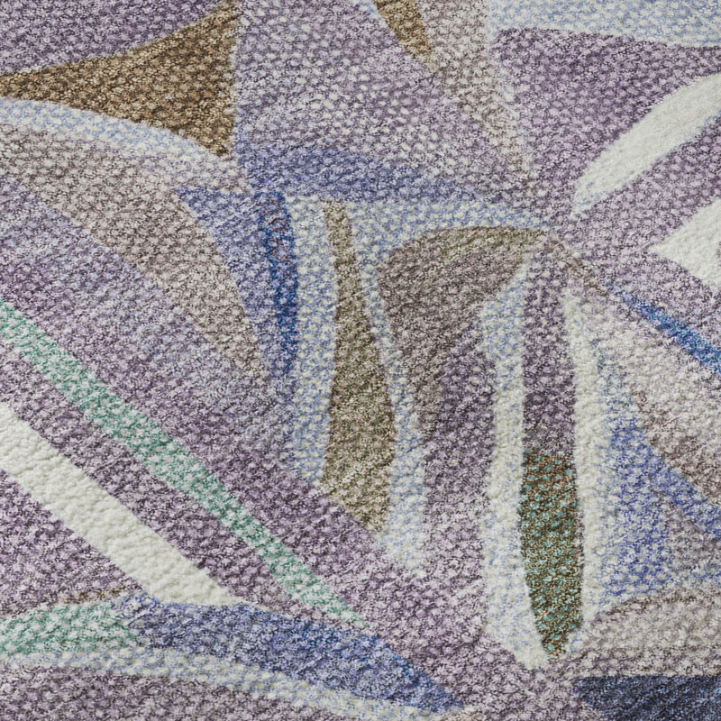 Premium Machine Washable Mayfield AMF2253 Geometric Rug, 3' x 5', Lavender