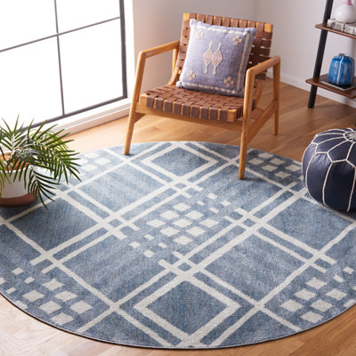 Tapis lavable Blair 228 bleu / ivoire