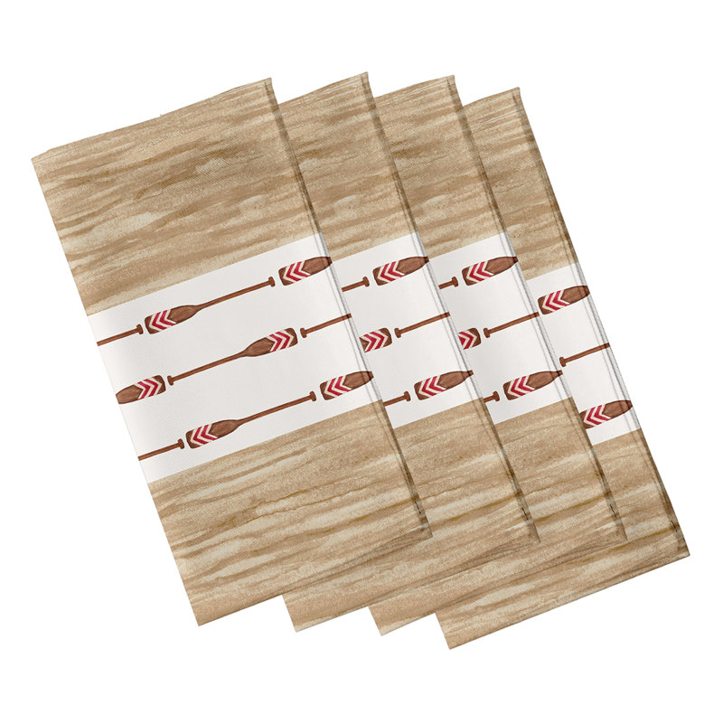 Theodora Polyester Striped Square Napkin, Ivory