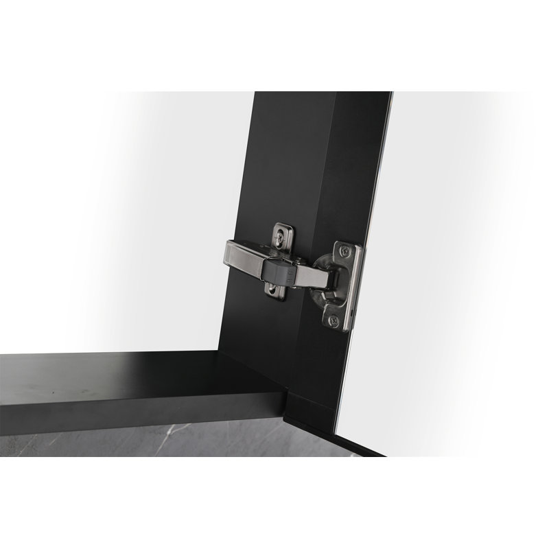 Armoire à pharmacie avec miroir à DEL 48 po x 30 po avec miroir, Noir mat