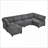 Sectional Sofas Modular U-Shaped 6-Seat with Reversible Chaise for Living Room | Dark Gray | Corduroy-2020075888