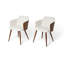 49cm H Corduroy Upholstered Armchair in White