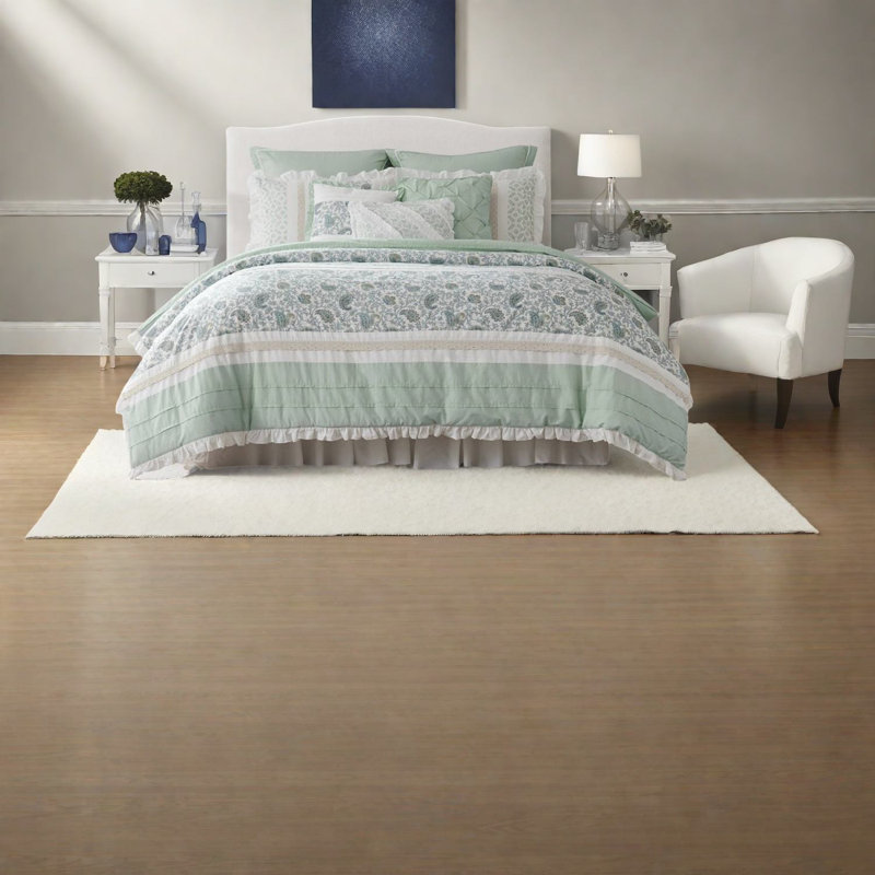 Ensemble de literie élégant en percale de coton 9 pièces, Aqua Comfort For Cal King