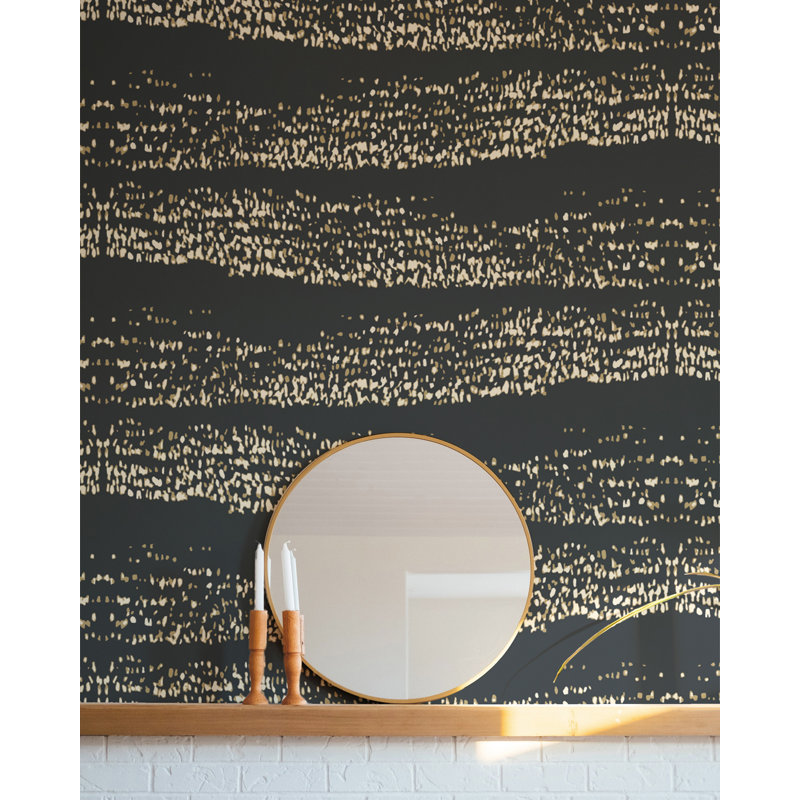 Revel Reflections 10' L x 24" W Wallpaper Tile, Gold Night, PVC, Self-adhesive