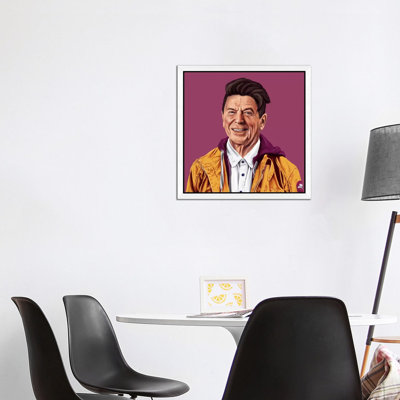 Ronald Reagan by Amit Shimoni - Floater Frame Print on Canvas