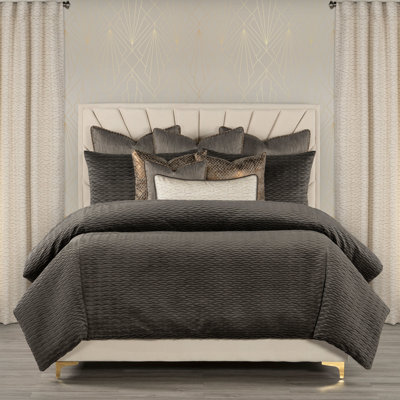 Pleated Velvet Wave Duvet Cover & Insert Set