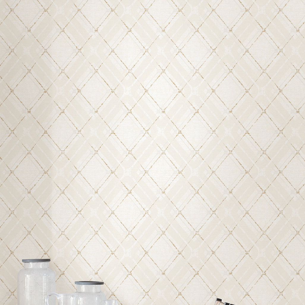 Chilton Modern Geometric Wallpaper, Beige