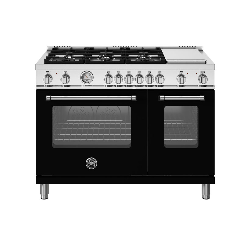 Master Series Dual-Fuel Range 48" - 6 Burners + Electric Griddle - Electric Oven, Black Matte