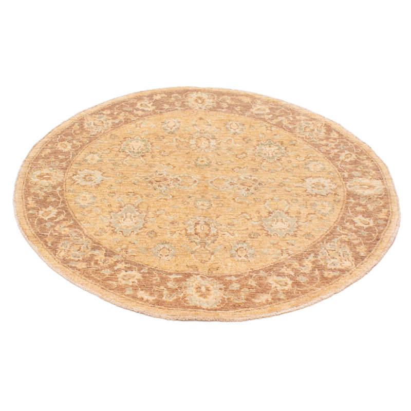 Tapis unique en laine noué à la main beige et brun nouvel âge 5 pi Shawmut