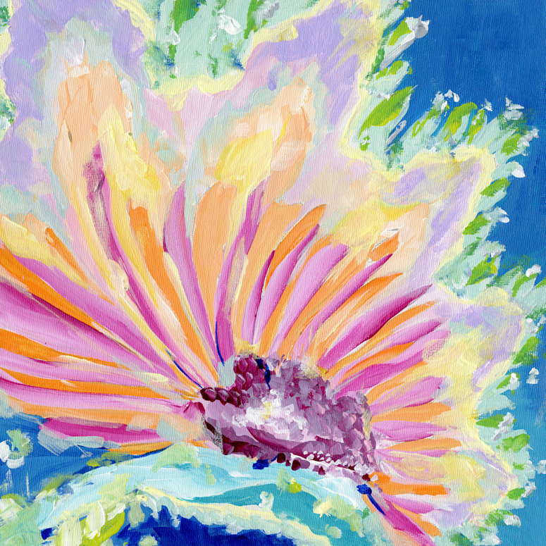 " Jellyfish No. 1 " by Susan Pepe Painting Print, 16" H x 16" W, Stretched Canvas